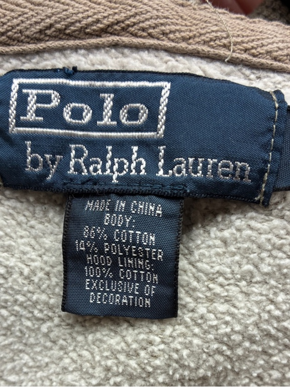 Polo by Ralph Lauren Beige Full-Zip Hoodie with Logo - Picture 2 of 7